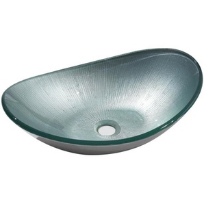 540 mm ovales Aufsatz-Waschbecken Blendia aus Hartglas
