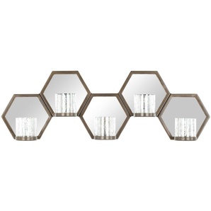 5er Wandkerzenhalter - kupfer - Metall, Glas - 94 cm - 26 cm - 16,5 cm | Möbel Kraft