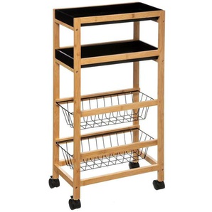 5five Simply Smart - Schmale anrichte mit 3 ebenen black bamboo - 5five