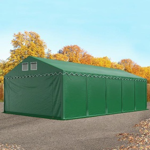 5x10 m Lagerzelt, PVC-Plane, dunkelgrün, mit Bodenrahmen, ohne Statik - (5296)