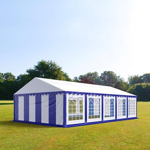 5x10m Partyzelt, PVC-Plane, blau-weiß - (6168)