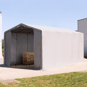 5x10m Zelthalle, PRIMEtex-Plane, grau, ohne Statik - (79989)