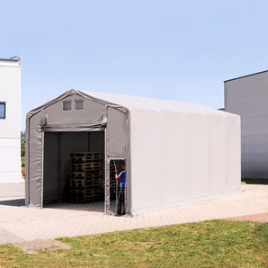 5x10m Zelthalle, PRIMEtex-Plane, grau, ohne Statik - (79990)