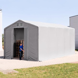 5x10m Zelthalle, PRIMEtex-Plane, grau, ohne Statik - (79991)