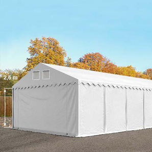 5x12 m Lagerzelt, PVC-Plane, weiß, mit Bodenrahmen, ohne Statik - (7681BL)