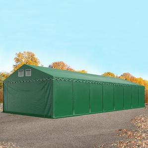 5x18 m Lagerzelt, PVC-Plane, dunkelgrün, mit Bodenrahmen, mit Statik (Betonuntergrund) - (49341)