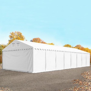 5x18 m Lagerzelt, PVC-Plane, weiß, mit Bodenrahmen, mit Statik (Betonuntergrund) - (618518)