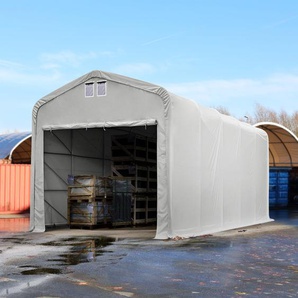5x20m Zelthalle, PRIMEtex-Plane, grau, mit Statik (Erduntergrund) - (49412)