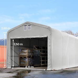 5x20m Zelthalle, PVC-Plane, grau, mit Statik (Erduntergrund) - (49400)