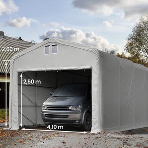 5x24m Zeltgarage, PVC-Plane, grau, ohne Statik - (99514)