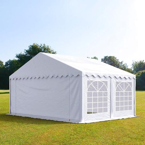 5x4m Partyzelt, PVC-Plane, weiß - (6164)