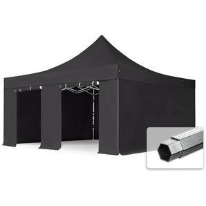 5x5m Aluminium Faltpavillon, inkl. 4 Seitenteile, schwarz - (59059)