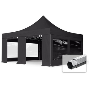 5x5m Aluminium Faltpavillon, inkl. 4 Seitenteile, schwarz - (59060)