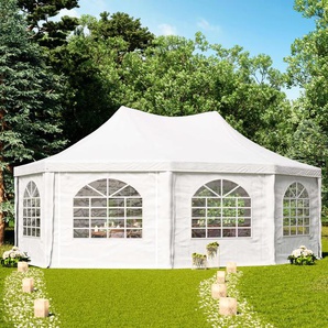 5x6,8m Pagodenzelt, PVC-Plane, weiß - (1067)