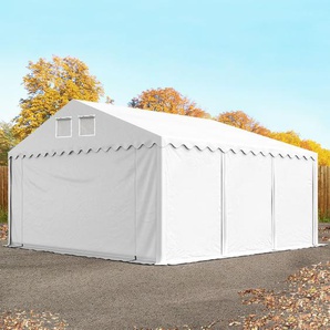 5x6 m Lagerzelt, PVC-Plane, weiß, mit Bodenrahmen, mit Statik (Betonuntergrund) - (57687)
