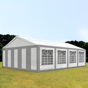5x8m Partyzelt, PE-Plane, grau-weiß - (91123)