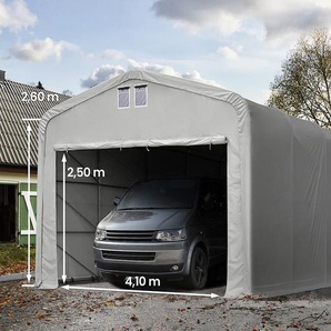 5x8m Zeltgarage, PVC-Plane, grau, ohne Statik - (99512)