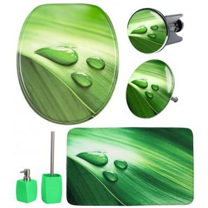 6-teiliges Badezimmer Set Green Leaf