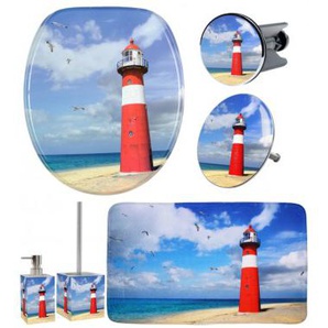 6-teiliges Badezimmer Set Leuchtturm