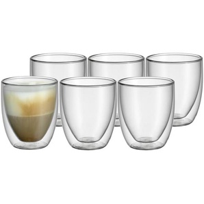 6-tlg. Espressotassen Glas Set doppelwandig Kult