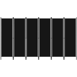 6-tlg. Raumteiler Schwarz 300x180 cm