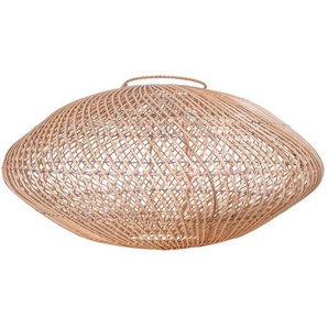 60 cm Ovale Pendelleuchte aus Rattan
