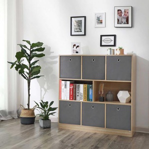 6er-Set Aufbewahrungsbox Faltbox mit Fingerloch 30 x 30 x 30 cm Grau