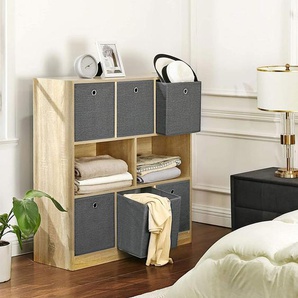 6er-Set Aufbewahrungsbox Faltbox Rauchgrau