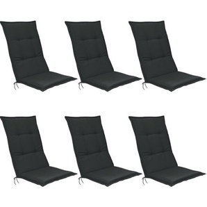 6er Set Beautissu Hochlehner Auflage Base hl Graphitgrau