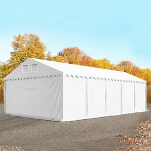 6x10 m Lagerzelt, PVC-Plane, weiß, mit Bodenrahmen, ohne Statik - (7520BL)