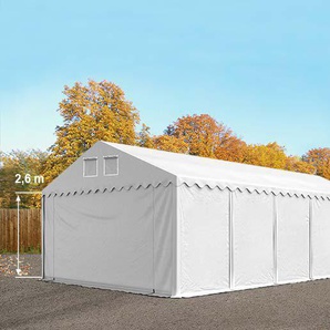 6x10 m Lagerzelt, PVC-Plane, weiß, mit Bodenrahmen, ohne Statik - (7525BL)