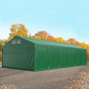 6x12 m Lagerzelt, PVC-Plane, dunkelgrün, mit Bodenrahmen, mit Statik (Erduntergrund) - (57508)