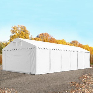 6x12 m Lagerzelt, PVC-Plane, weiß, mit Bodenrahmen, ohne Statik - (7512BL)