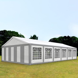 6x12m Partyzelt, PE-Plane, grau-weiß - (91125)
