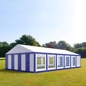6x12m Partyzelt, PVC-Plane, blau-weiß - (6057)