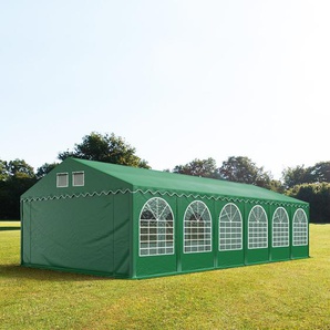 6x12m Partyzelt, PVC-Plane, dunkelgrün, mit Bodenrahmen - (5299)