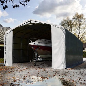 6x12m Zeltgarage, PRIMEtex-Plane, grau, ohne Statik - (99503)