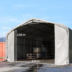 6x12m Zelthalle, PRIMEtex-Plane, grau, mit Statik (Erduntergrund) - (49443)