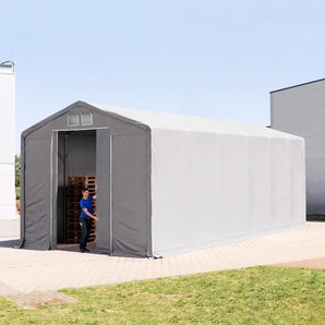 6x12m Zelthalle, PRIMEtex-Plane, grau, ohne Statik - (80000)
