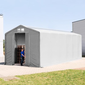 6x12m Zelthalle, PVC-Plane, grau, ohne Statik - (79919)