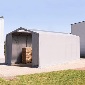 6x12m Zelthalle, PVC-Plane, grau, ohne Statik - (79923)