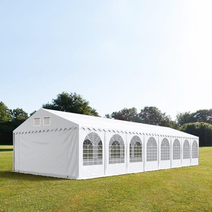 6x24m Partyzelt, PVC-Plane, weiß, mit Bodenrahmen - (38503)