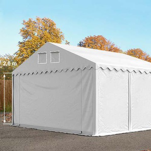6x6 m Lagerzelt, PVC-Plane, weiß, mit Bodenrahmen, ohne Statik - (7866BL)