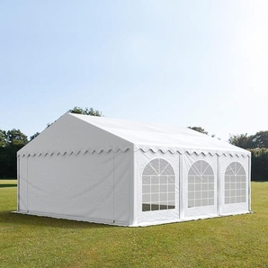 6x6m Partyzelt, PVC-Plane, weiß, mit Bodenrahmen - (7146)
