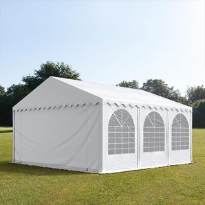 6x6m Partyzelt, PVC-Plane, weiß, mit Bodenrahmen - (7682bl)