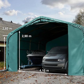 6x6m Zeltgarage, PRIMEtex-Plane, dunkelgrün, mit Statik (Erduntergrund) - (99435)