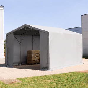 6x6m Zelthalle, PVC-Plane, grau, mit Statik (Betonuntergrund) - (94106)