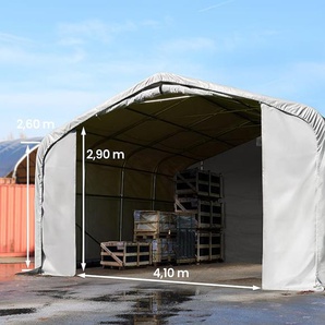6x6m Zelthalle, PVC-Plane, grau, mit Statik (Erduntergrund) - (49645)