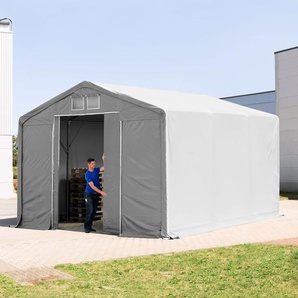 6x6m Zelthalle, PVC-Plane, grau, ohne Statik - (79895)