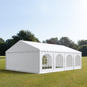 6x8m Partyzelt, PVC-Plane, weiß, mit Bodenrahmen - (7308)